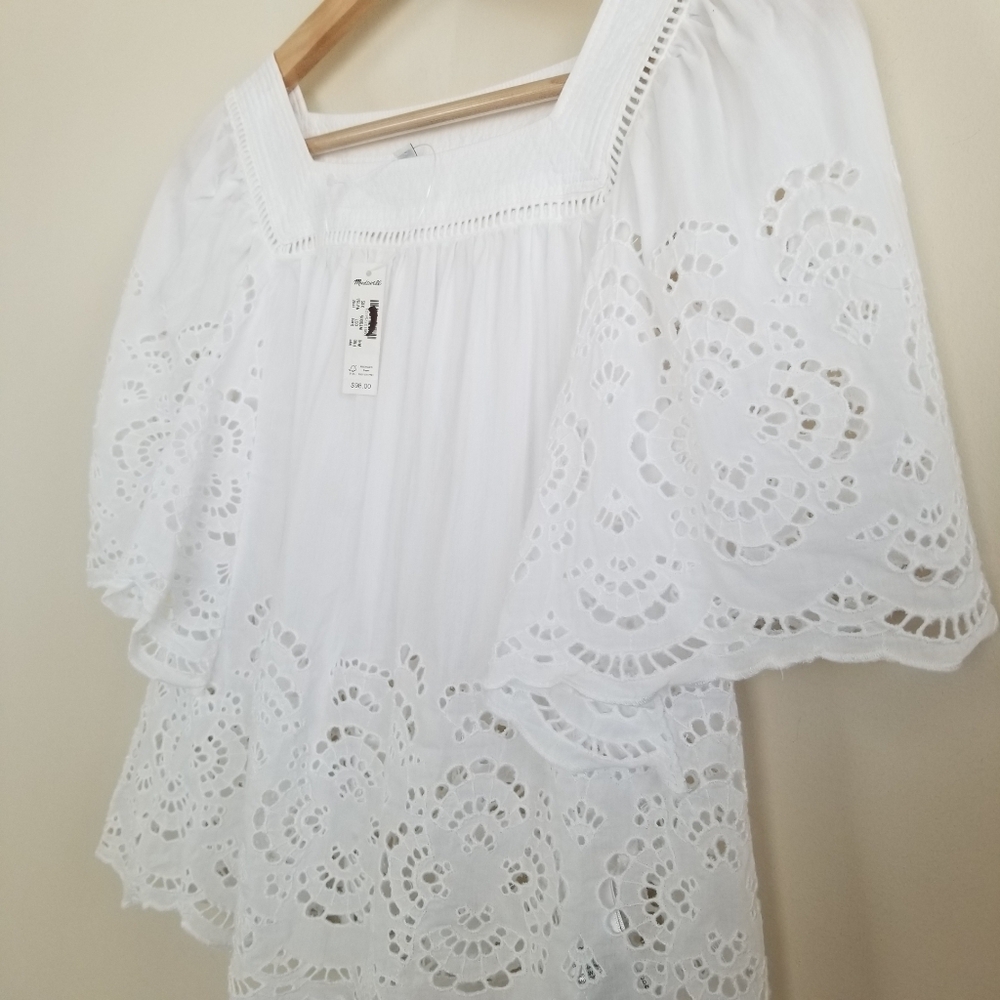 Madewell Flutter Sleeve Top XXS NWT - Picture 4 of 8